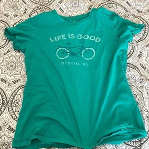 Life is good women’s small blue shirt